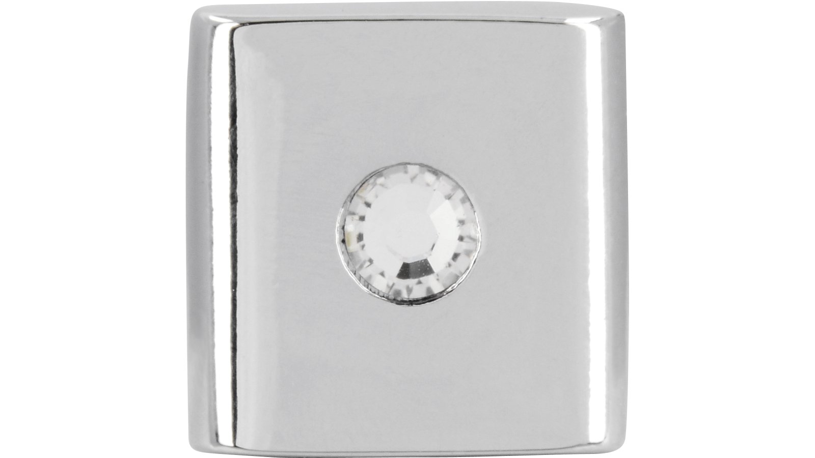 Knopf Babenhausen Druckguss chrom glänzend swarovski® kristalle - 16 mm lang  vor weißem Hintergrund