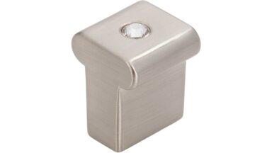 Knopf Babenhausen Druckguss vernickelt feingeschliffen swarovski® kristalle - 16 mm lang vor weißem Hintergrund