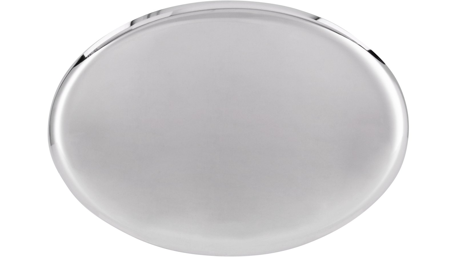 Knopf Bad-Kreuznach Druckguss chrom glänzend - 37 mm lang  vor weißem Hintergrund