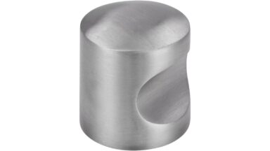 Knopf Bad-Schwartau Edelstahl fein geschliffen - 30 mm lang  vor weißem Hintergrund