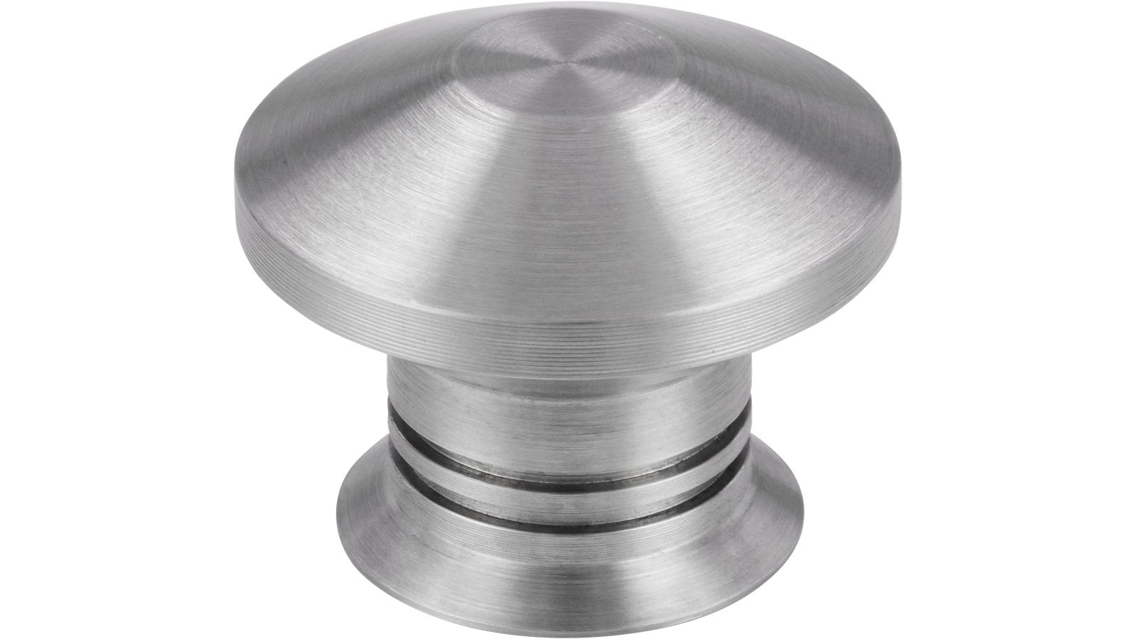 Knopf Bautzen Edelstahl fein geschliffen - 30 mm lang  vor weißem Hintergrund
