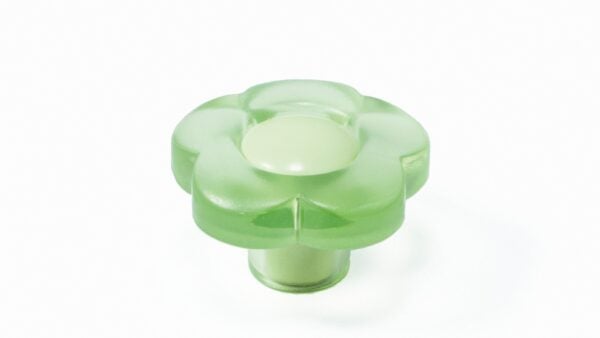 Knopf Besigheim Kunststoff Glaseffekt - baby grün, Kunststoff - grün - 33 mm lang  vor weißem Hintergrund