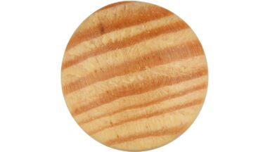 Knopf Bestwig Holz kiefer natur lackiert - 20 mm lang  vor weißem Hintergrund