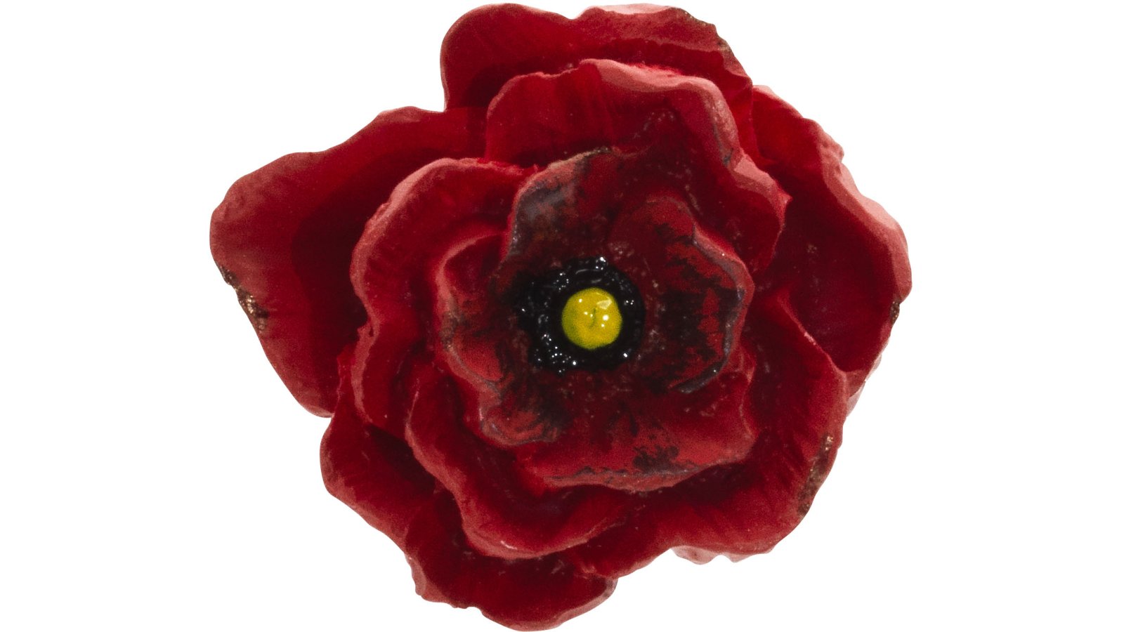 Knopf Bohmte Kunststoff rot - 50 mm lang  vor weißem Hintergrund