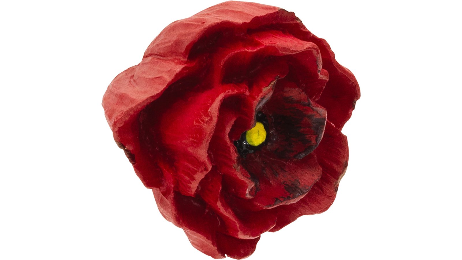 Knopf Bohmte Kunststoff rot - 50 mm lang  vor weißem Hintergrund