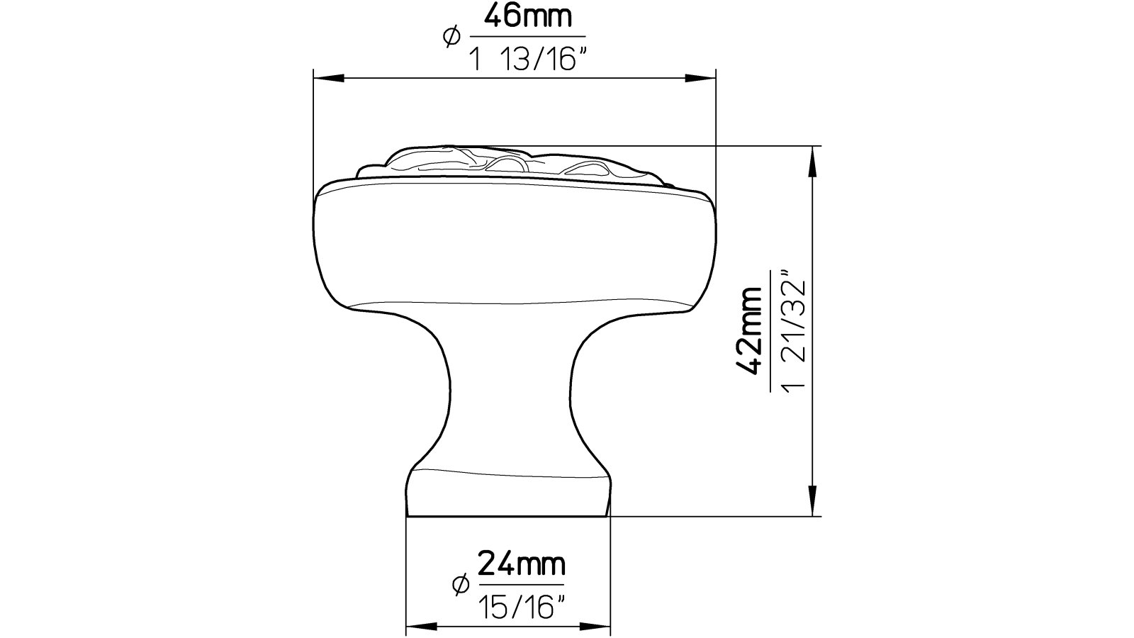 Knopf Borchen Kunststoff altsilberfarbig - 47 mm lang  vor weißem Hintergrund
