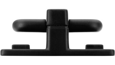 Knopf Braunsbedra Druckguss schwarz matt pulverbeschichtet - 51 mm lang  vor weißem Hintergrund