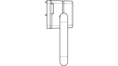 Knopf Braunsbedra Druckguss schwarz matt pulverbeschichtet - 51 mm lang  vor weißem Hintergrund