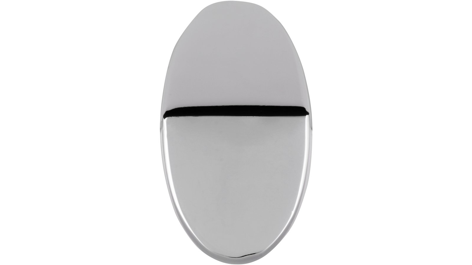 Knopf Calw Druckguss chrom glänzend - 40 mm lang  vor weißem Hintergrund