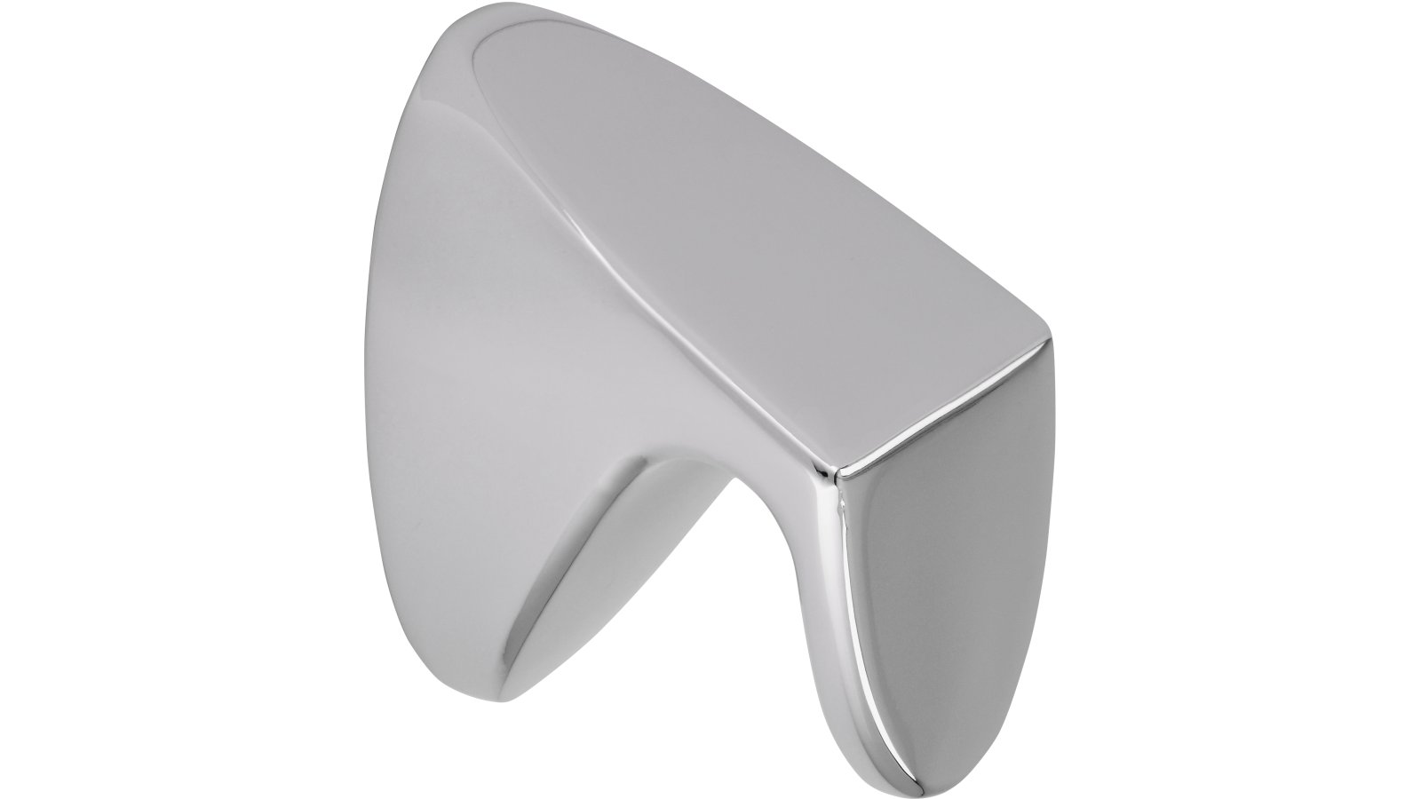 Knopf Calw Druckguss chrom glänzend - 40 mm lang  vor weißem Hintergrund