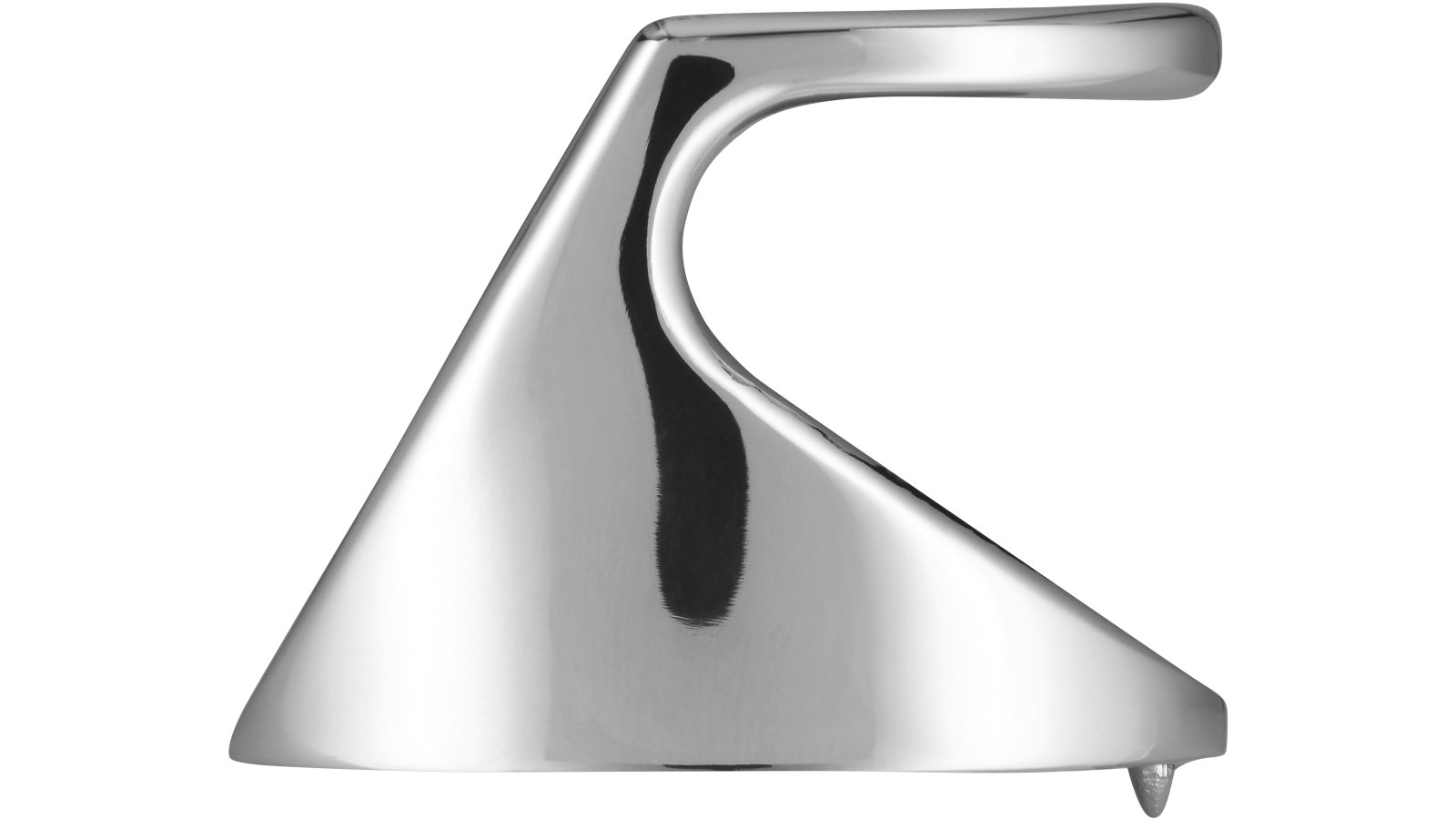 Knopf Calw Druckguss chrom glänzend - 40 mm lang  vor weißem Hintergrund