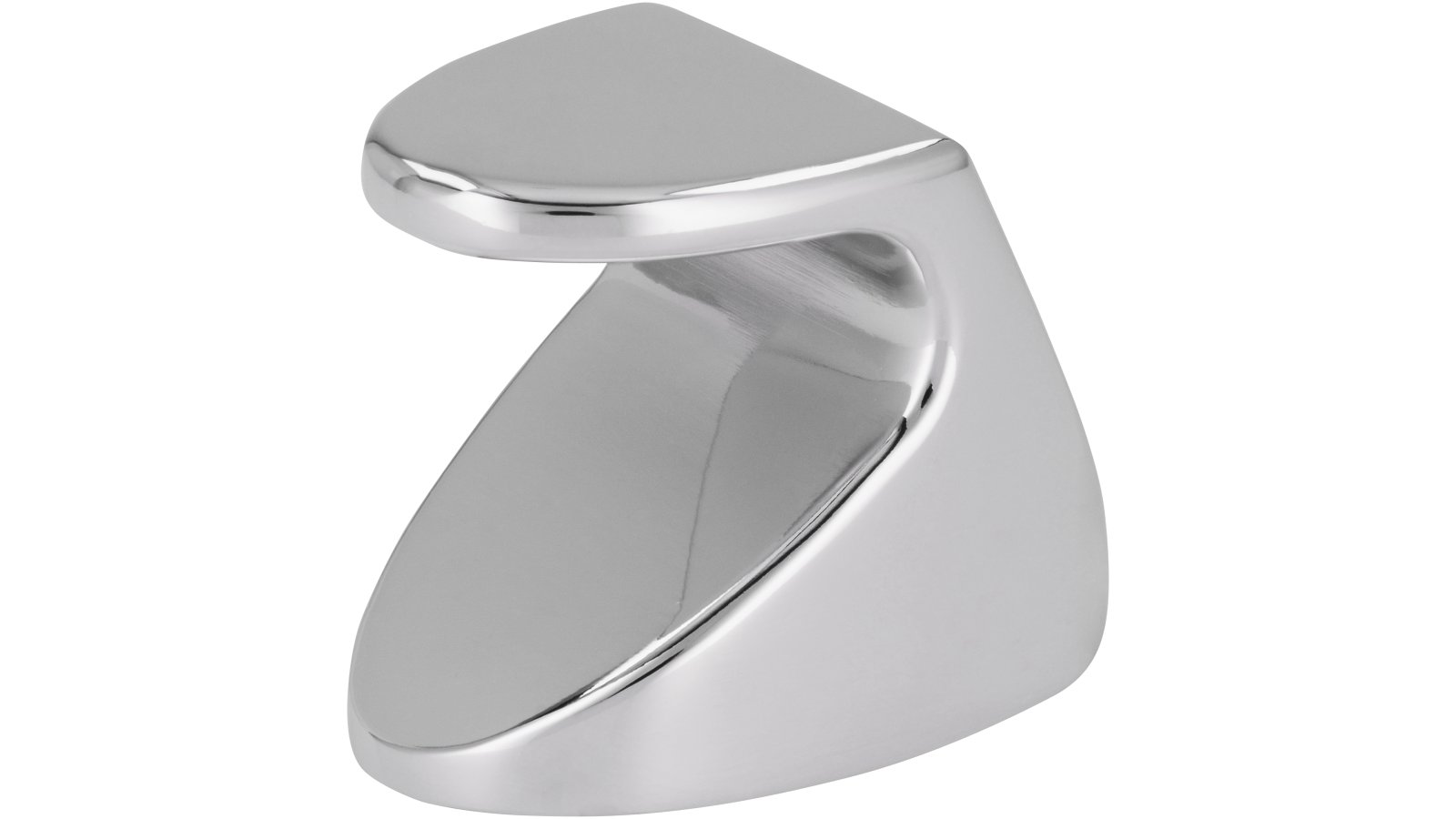 Knopf Calw Druckguss chrom glänzend - 40 mm lang  vor weißem Hintergrund