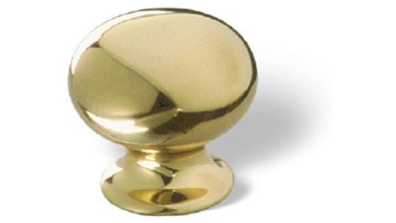 Knopf Cottbus Messing poliert - 24 mm lang  vor weißem Hintergrund