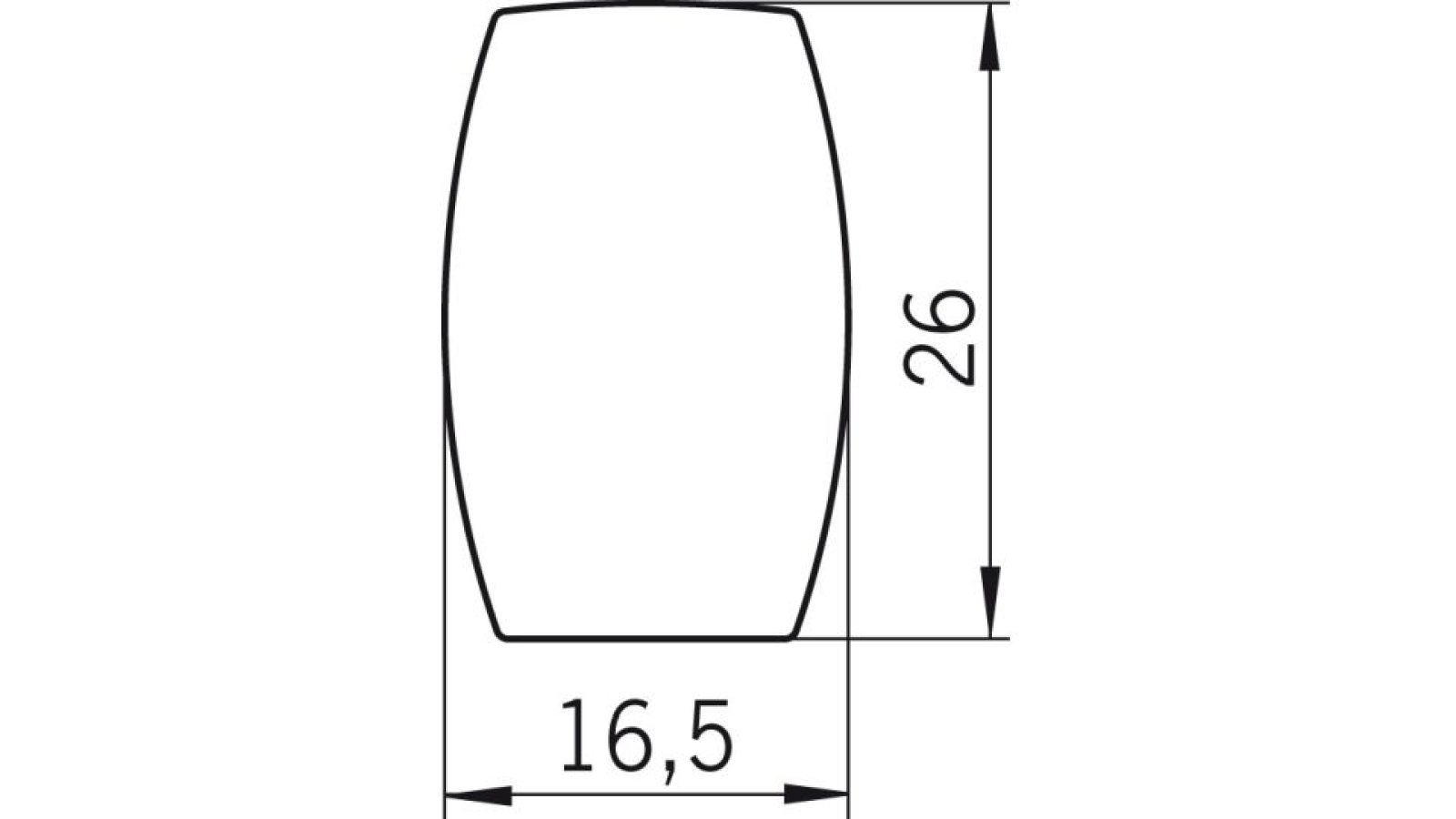 Knopf Cuxhaven Kunststoff metallisiert - grau - 16 mm lang  vor weißem Hintergrund