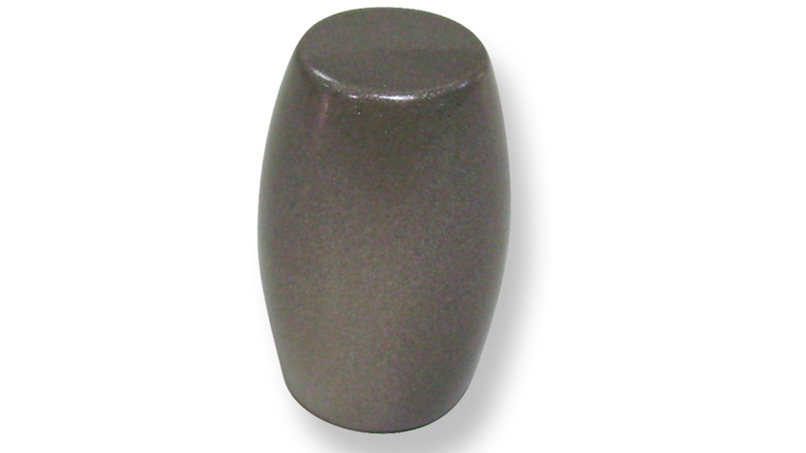 Knopf Cuxhaven Kunststoff metallisiert - grau - 16 mm lang  vor weißem Hintergrund