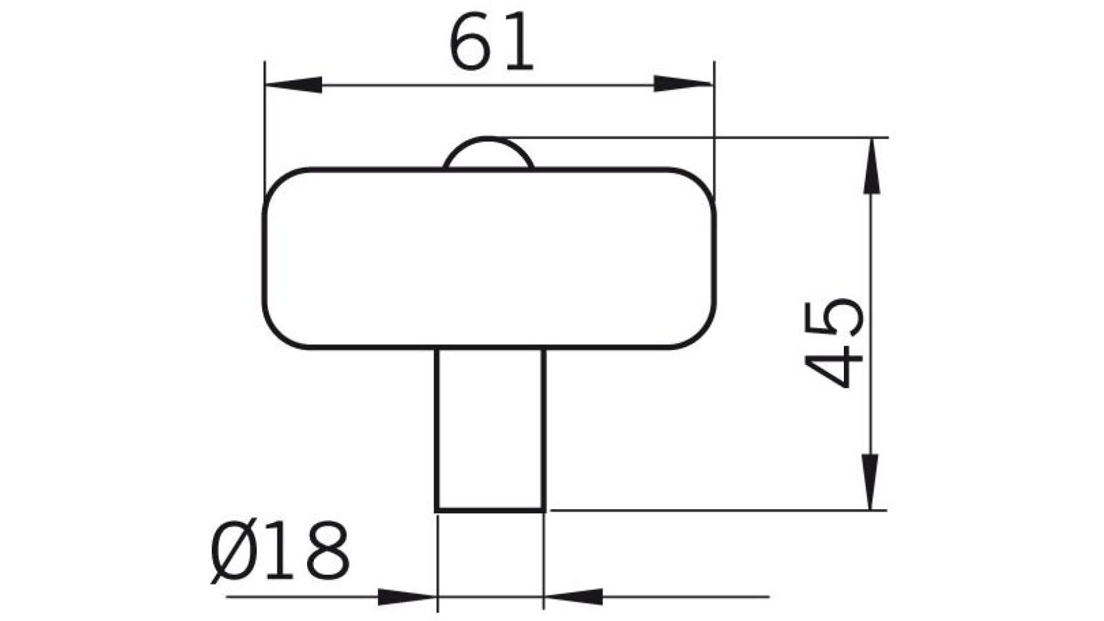 Knopf Dautphetal Holz bunt - 62 mm lang  vor weißem Hintergrund