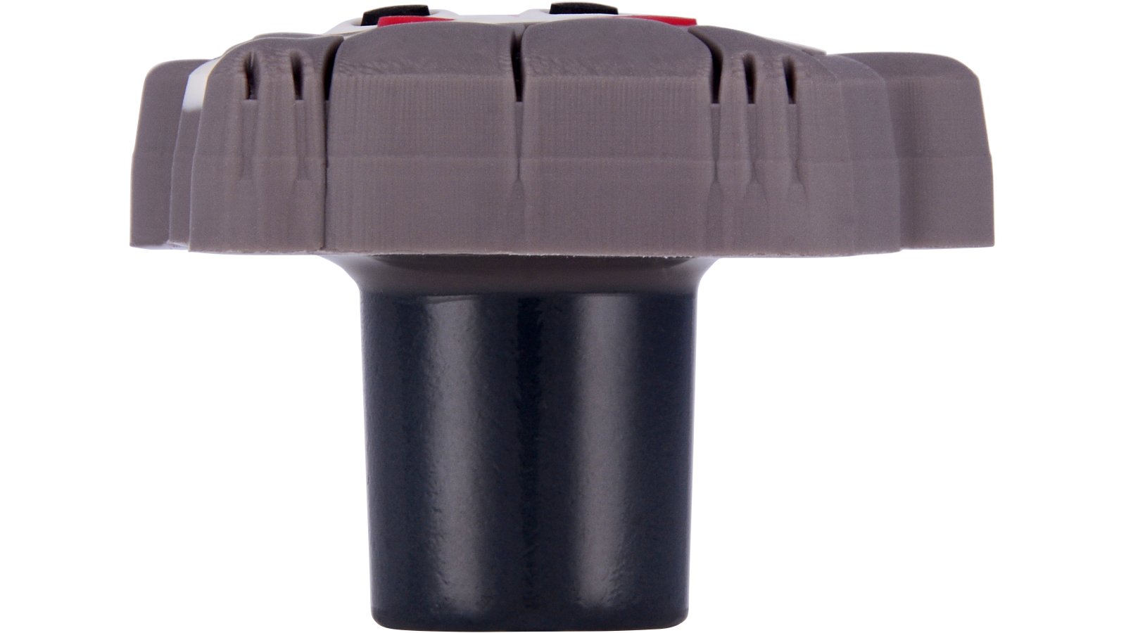 Knopf Demmin Softmaterial - Metallfuß grau - 50 mm lang  vor weißem Hintergrund