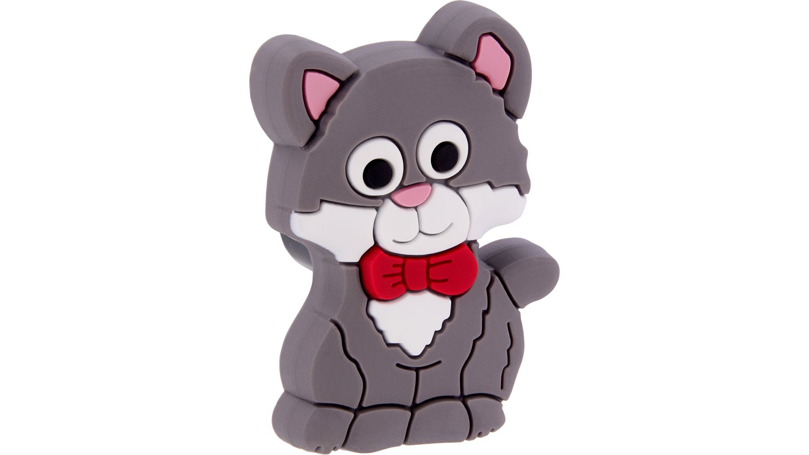 Knopf Demmin Softmaterial - Metallfuß grau - 50 mm lang  vor weißem Hintergrund