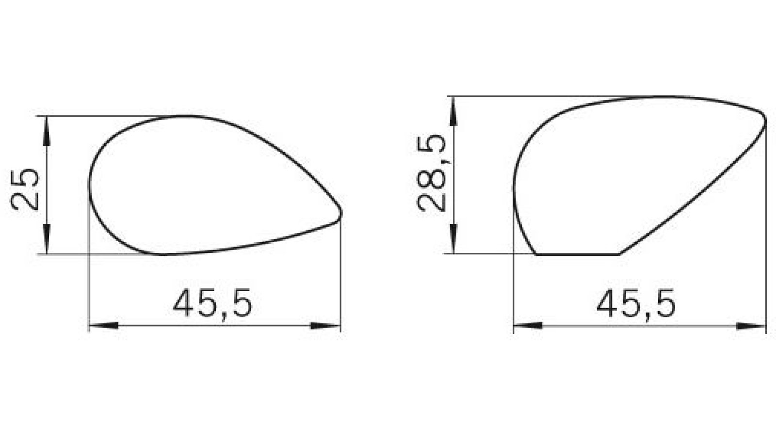 Moebelknopf-Dettingen-schwarz-Zinkdruckguss-laenge-45-420516-technische-zeichnung Knopf Dettingen Druckguss schwarz matt pulverbeschichtet - 45 mm lang vor weißem Hintergrund