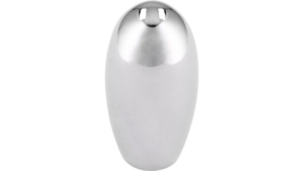 Knopf Ellwangen Druckguss chrom glänzend - 11 mm lang vor weißem Hintergrund
