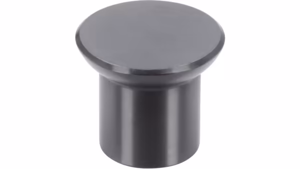 Knopf Enger Edelstahl schwarz geschliffen - 25 mm lang  vor weißem Hintergrund