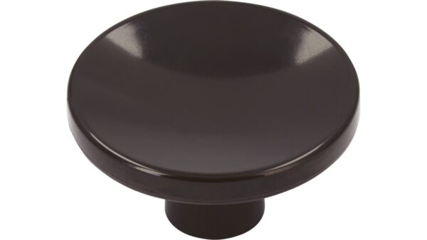 Knopf Essen Kunststoff schwarz-braun - 40 mm lang  vor weißem Hintergrund
