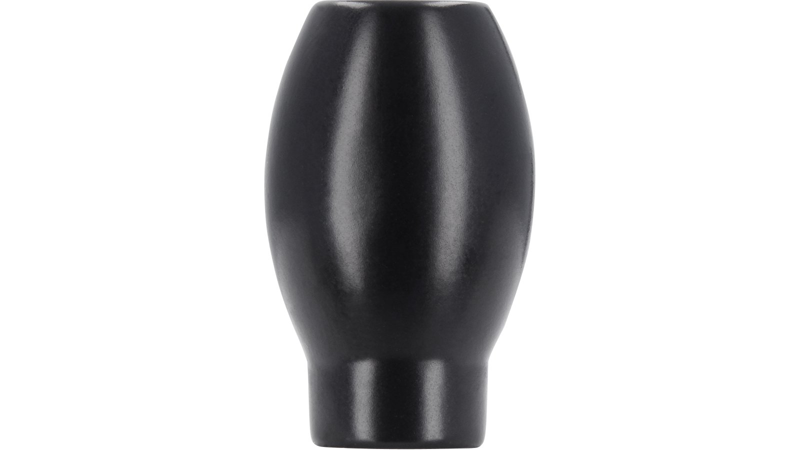 Moebelknopf-Ettlingen-schwarz-Zinkdruckguss-laenge-15-421690-stehend Knopf Ettlingen Druckguss schwarz matt pulverbeschichtet - 15 mm lang vor weißem Hintergrund