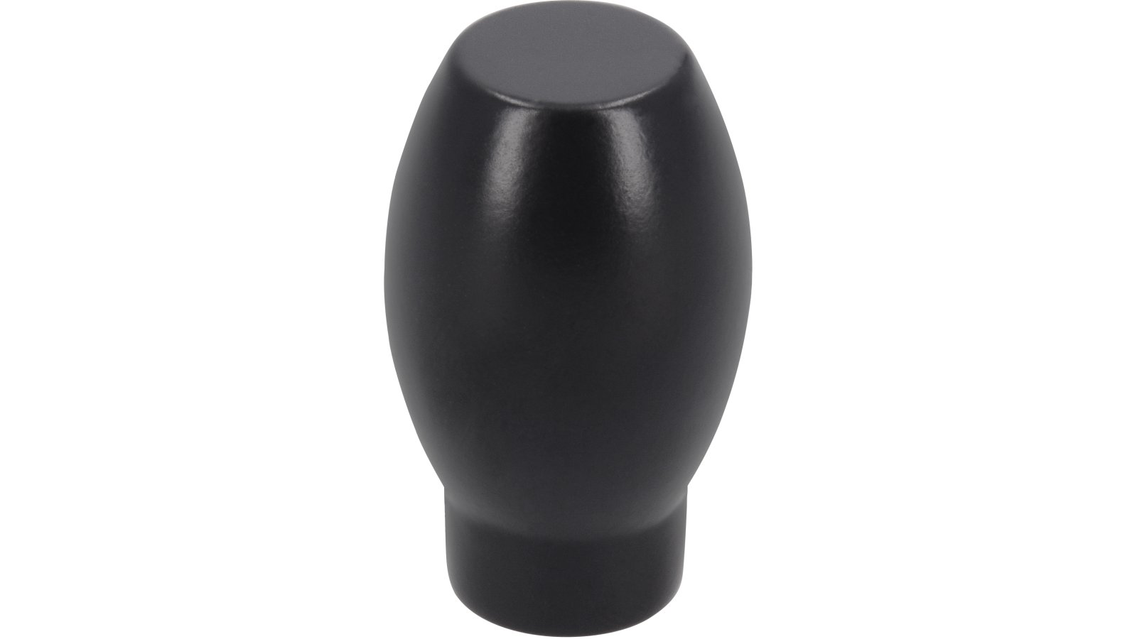 Moebelknopf-Ettlingen-schwarz-Zinkdruckguss-laenge-15-421690 Knopf Ettlingen Druckguss schwarz matt pulverbeschichtet - 15 mm lang vor weißem Hintergrund