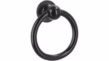 Knopf Fehmarn Druckguss - Stahl schwarz matt pulverbeschichtet - 40 mm lang  vor weißem Hintergrund