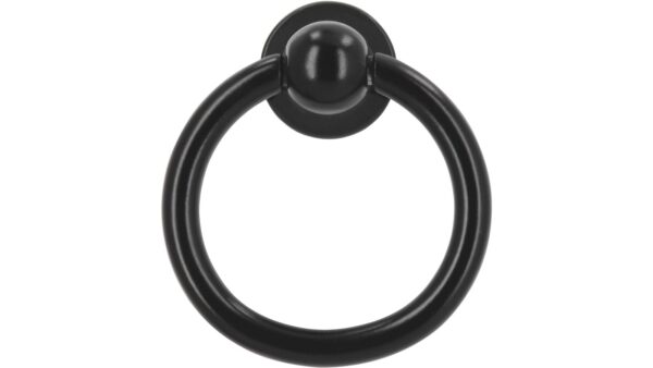 Knopf Fehmarn Druckguss - Stahl schwarz matt pulverbeschichtet - 40 mm lang  vor weißem Hintergrund