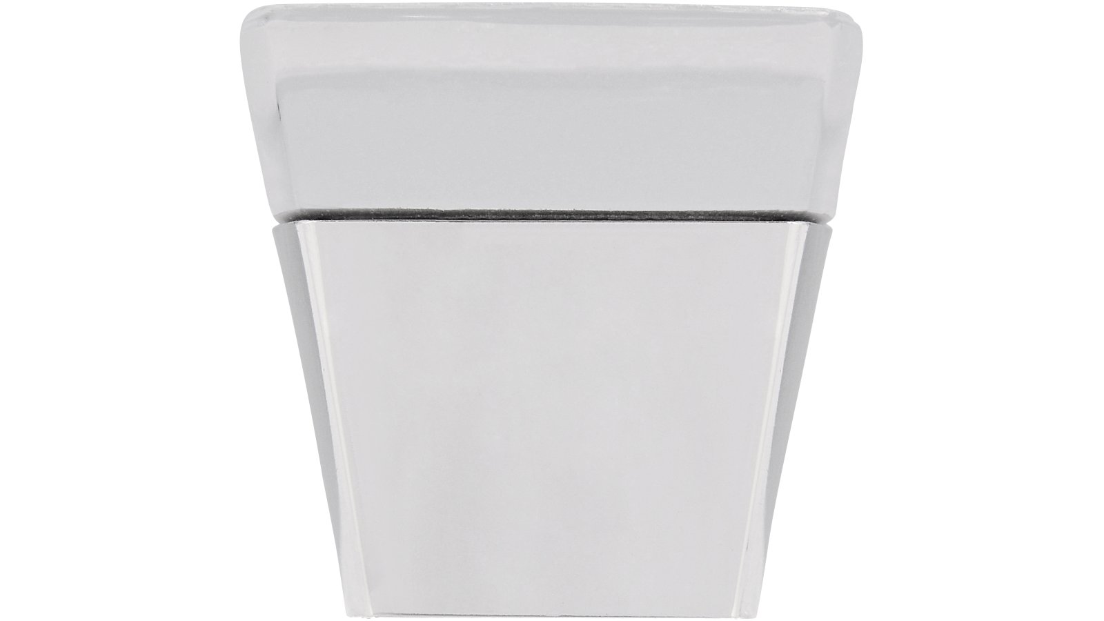 Knopf Felsberg Kunststoff metallisiert chrom glänzend glaseffekt transparent klar - 24 mm lang  vor weißem Hintergrund