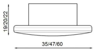 Knopf Frankfurt Kunststoff - schwarz-kupfer - 35 mm lang  vor weißem Hintergrund
