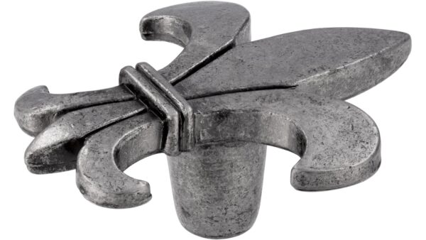 Knopf Fürstenfeldbruck Druckguss zinnfarbig - 48 mm lang  vor weißem Hintergrund