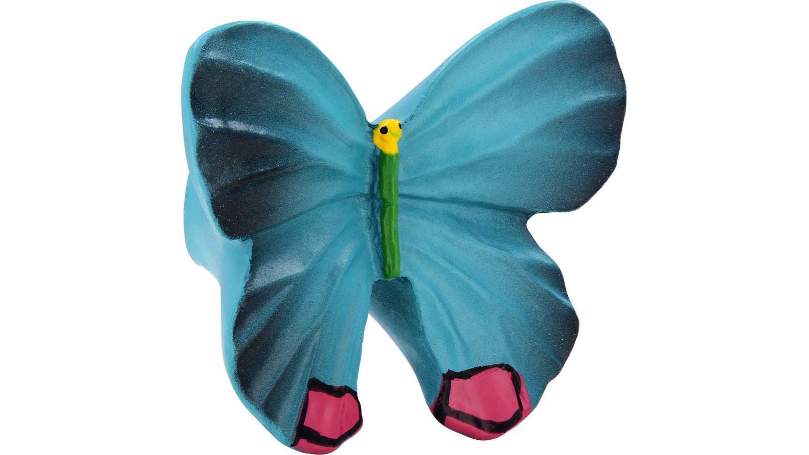 Knopf Füssen Kunststoff bunt - 39 mm lang  vor weißem Hintergrund