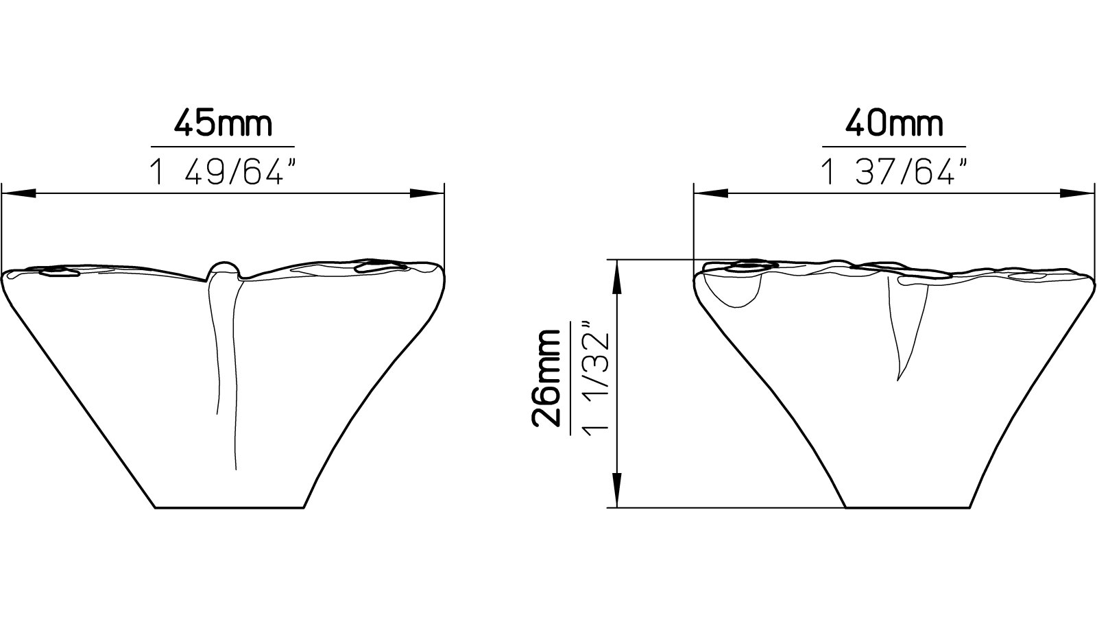 Knopf Füssen Kunststoff bunt - 41 mm lang  vor weißem Hintergrund
