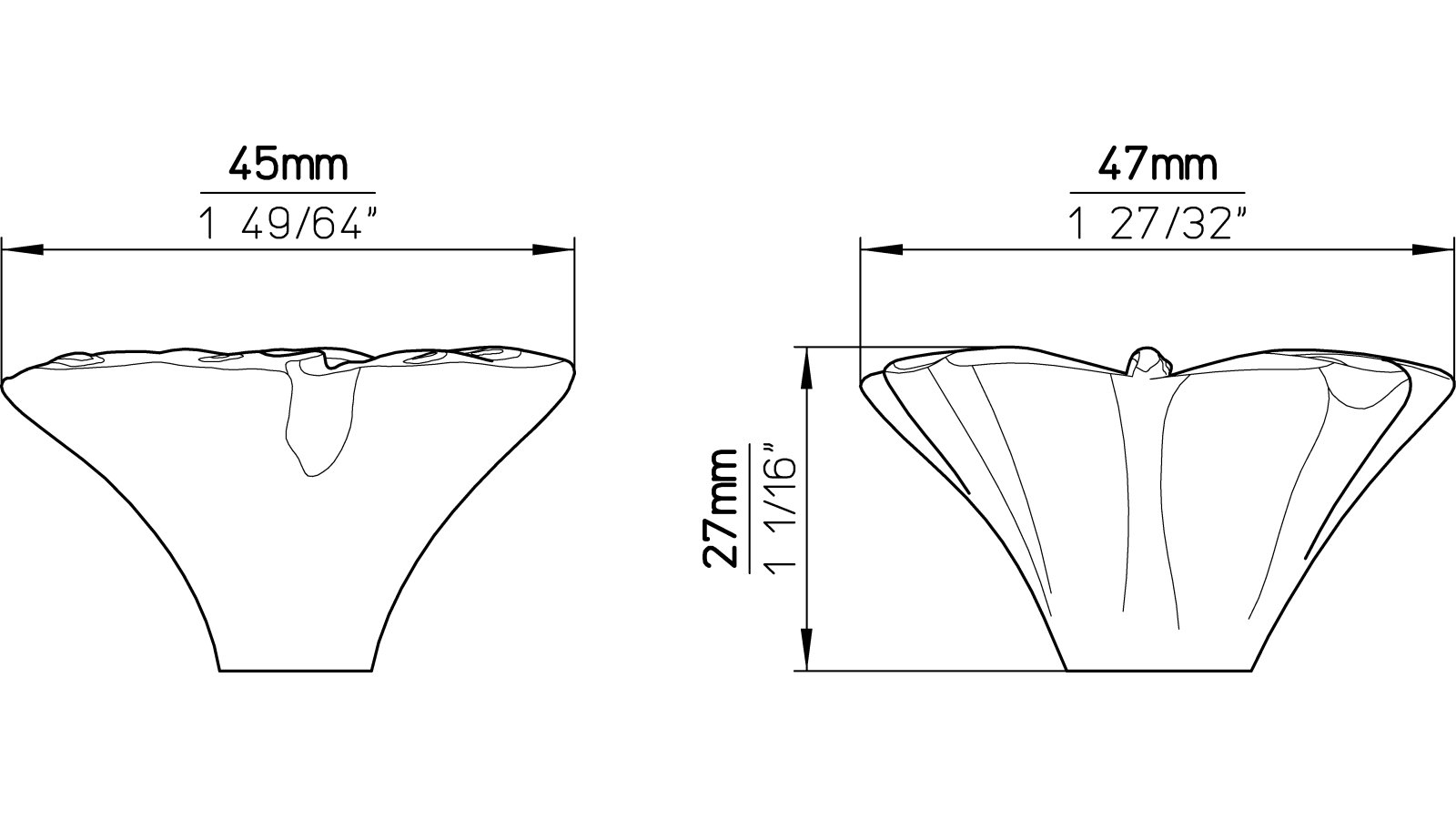 Knopf Füssen Kunststoff bunt - 47 mm lang  vor weißem Hintergrund