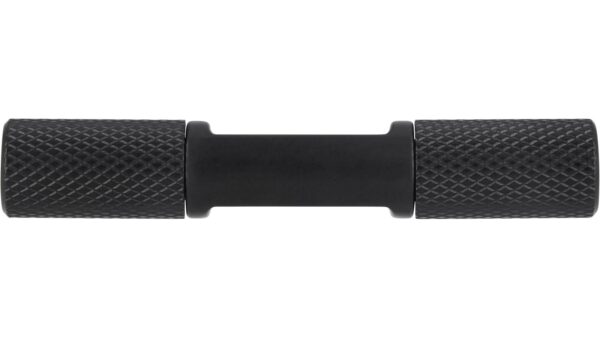 Knopf Gaimersheim Druckguss - Aluminium schwarz matt pulverbeschichtet - 72 mm lang  vor weißem Hintergrund