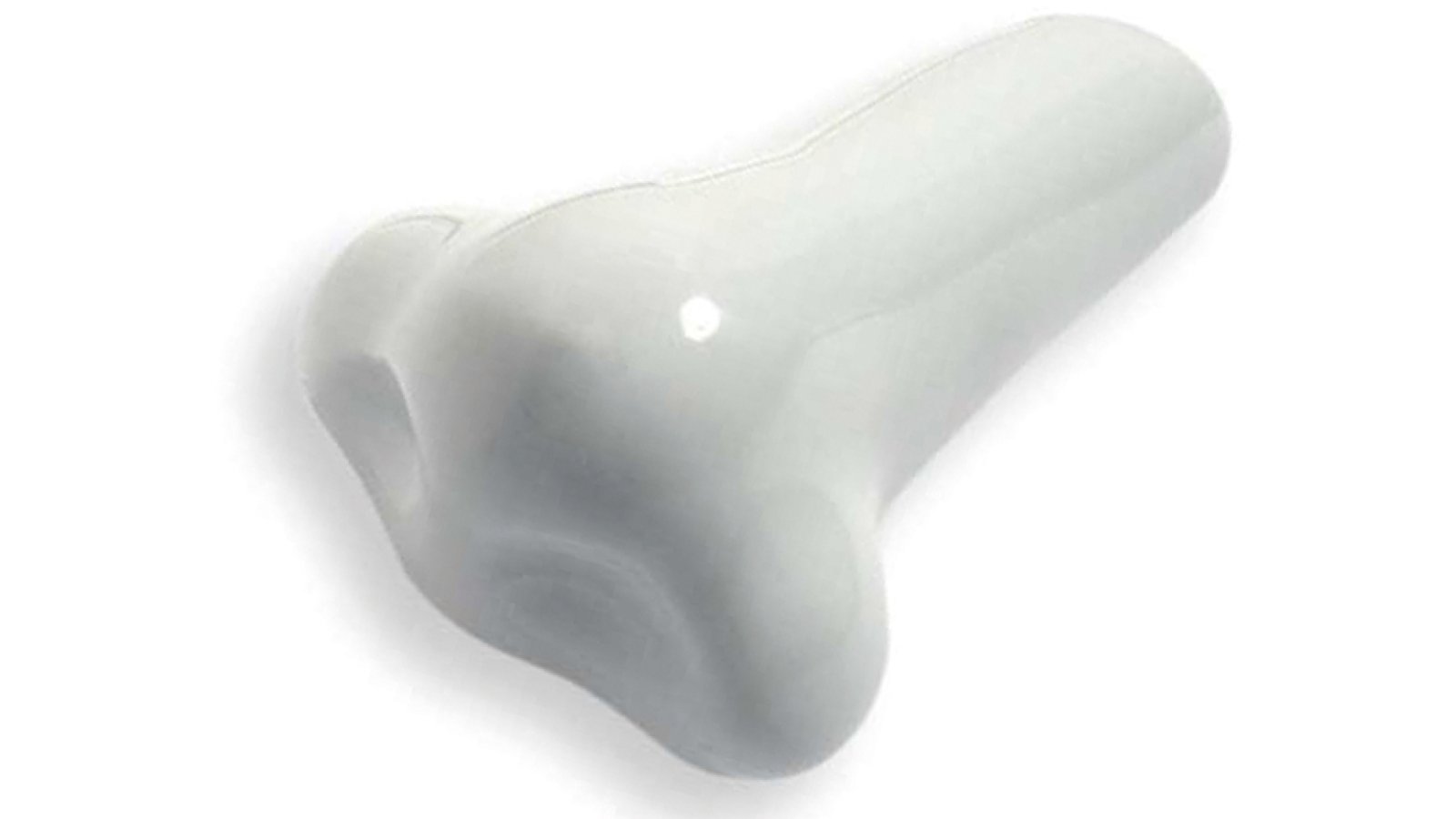 Knopf Geeste Keramik weiß - 64 mm lang  vor weißem Hintergrund