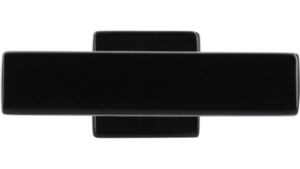 Knopf Glienicke Druckguss schwarz matt pulverbeschichtet - 46 mm lang  vor weißem Hintergrund