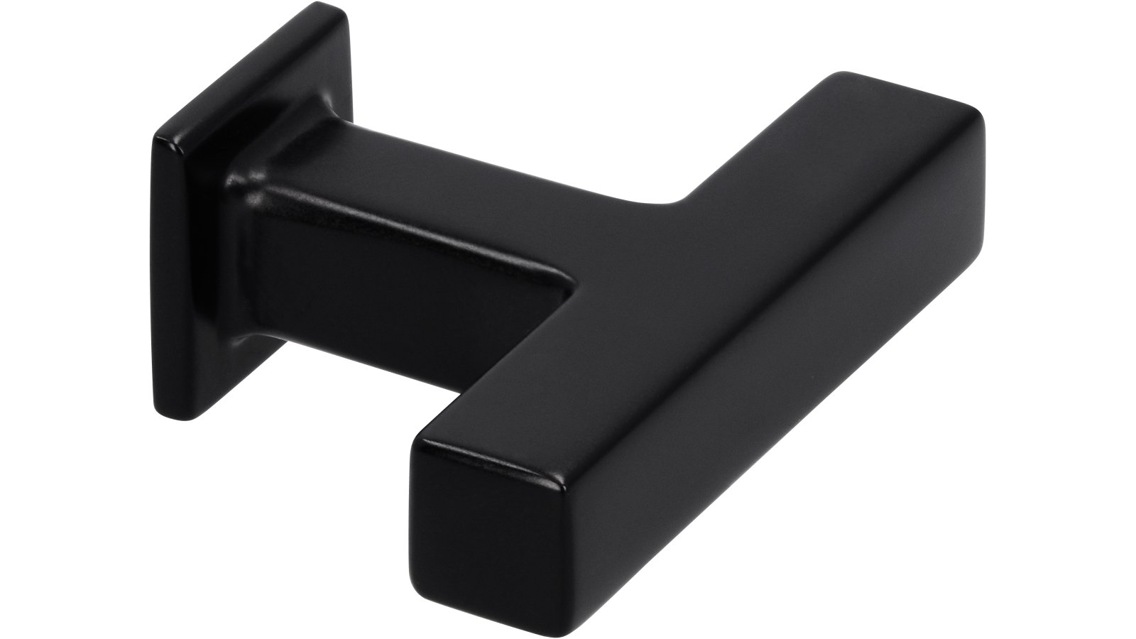 Knopf Glienicke Druckguss schwarz matt pulverbeschichtet - 46 mm lang  vor weißem Hintergrund