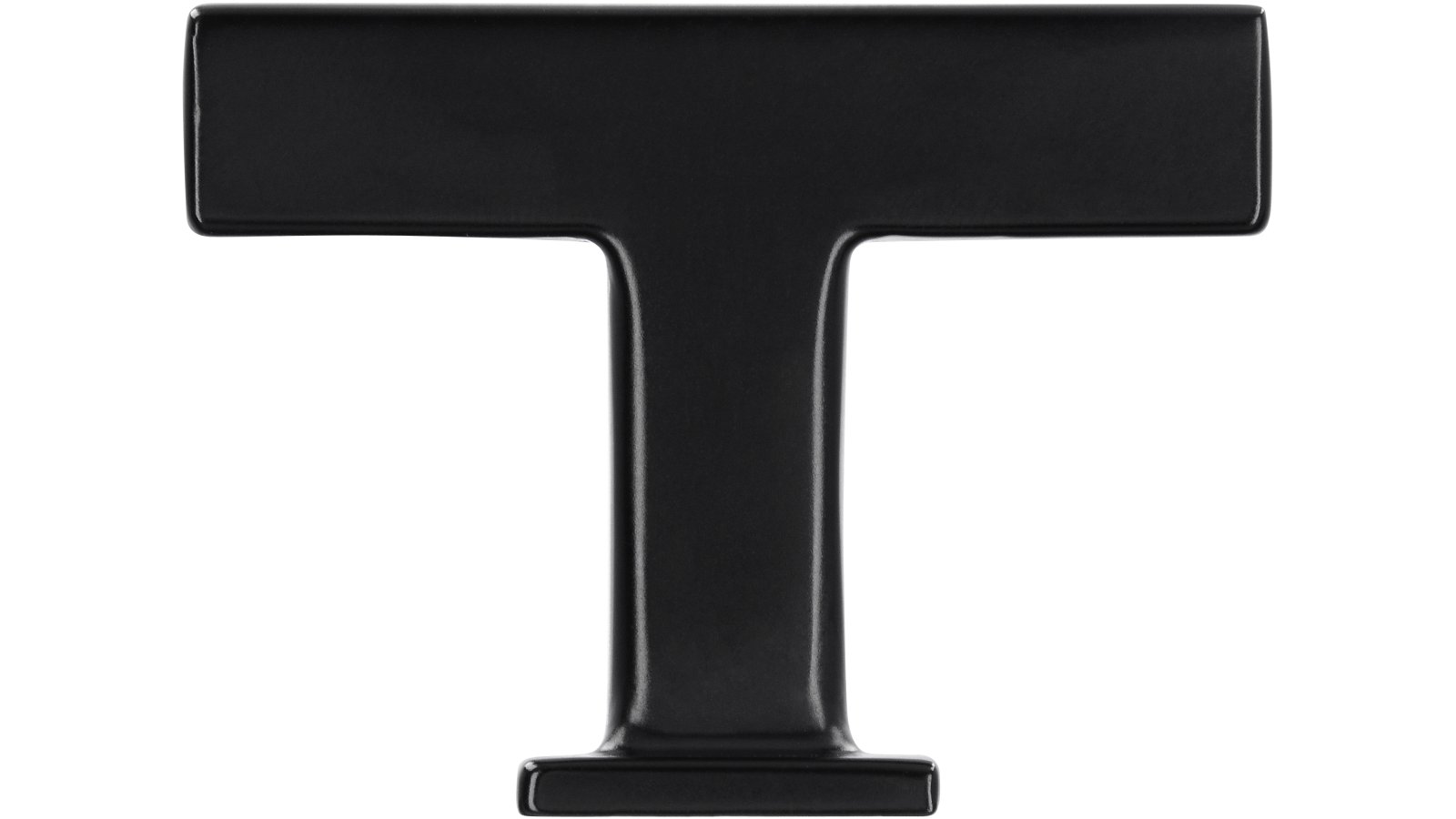 Knopf Glienicke Druckguss schwarz matt pulverbeschichtet - 46 mm lang  vor weißem Hintergrund