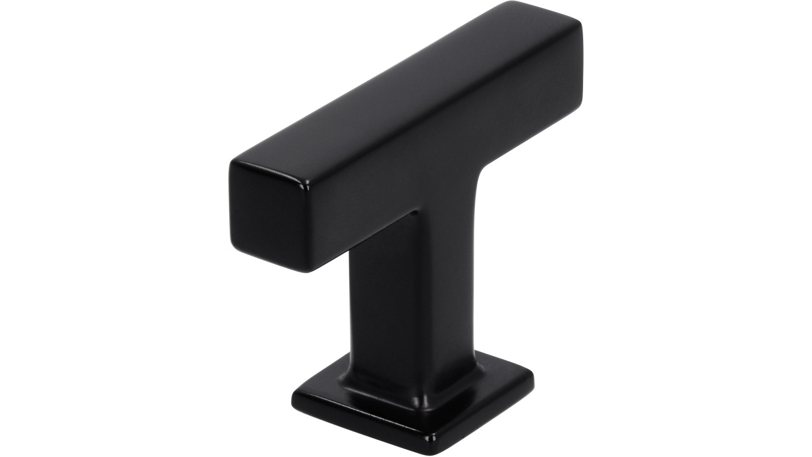 Knopf Glienicke Druckguss schwarz matt pulverbeschichtet - 46 mm lang  vor weißem Hintergrund