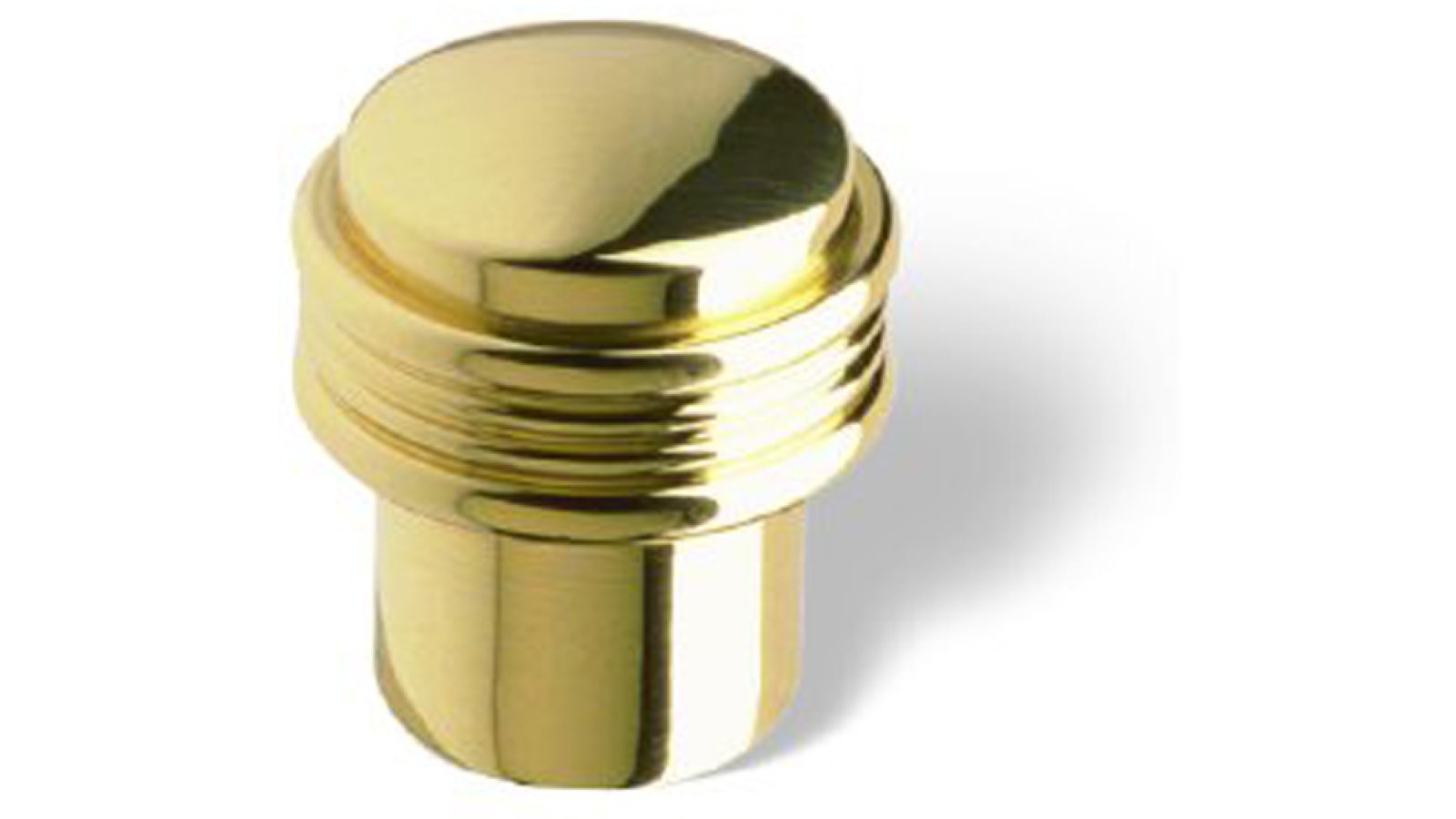 Knopf Göppingen Messing poliert - 24 mm lang  vor weißem Hintergrund