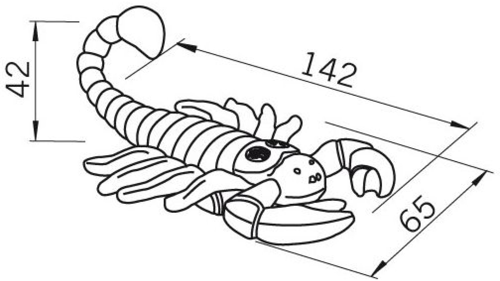Knopf Gräfelfing Kunststoff altsilberfarbig - 143 mm lang  vor weißem Hintergrund