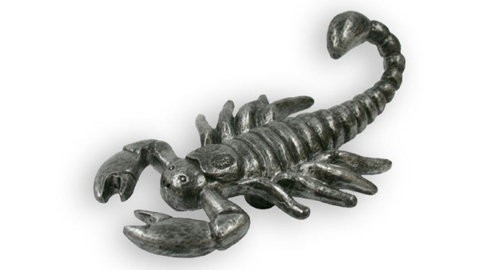 Knopf Gräfelfing Kunststoff altsilberfarbig - 143 mm lang  vor weißem Hintergrund