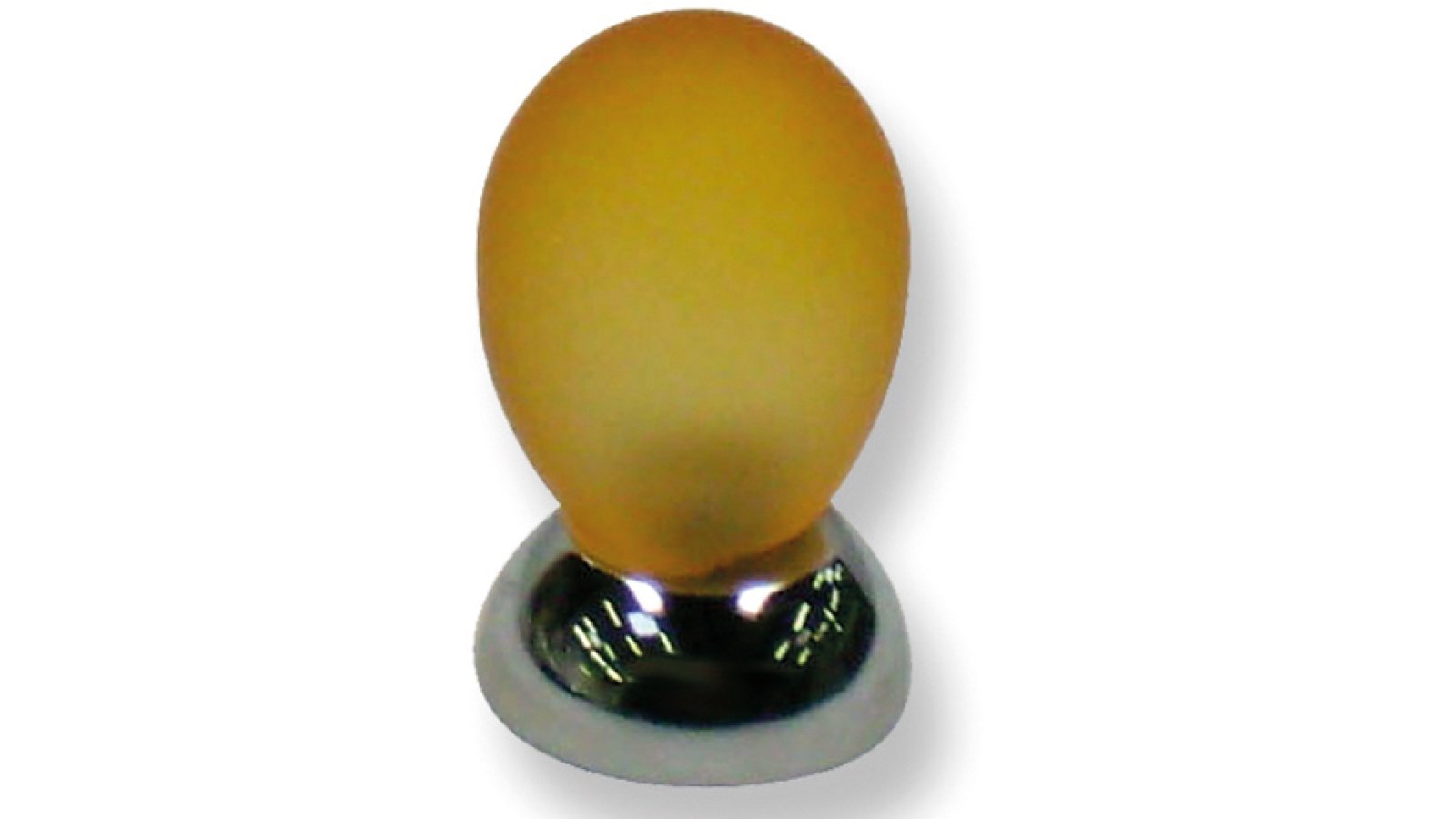 Moebelknopf-Grossenkneten-chrom-transparent-orange-messing-Messing-Glas-Kunststoff-laenge-20-686936 Knopf Großenkneten Kunststoff-Messing/Metallfuß glaseffekt lachs matt poliert verchromt - 20 mm lang vor weißem Hintergrund