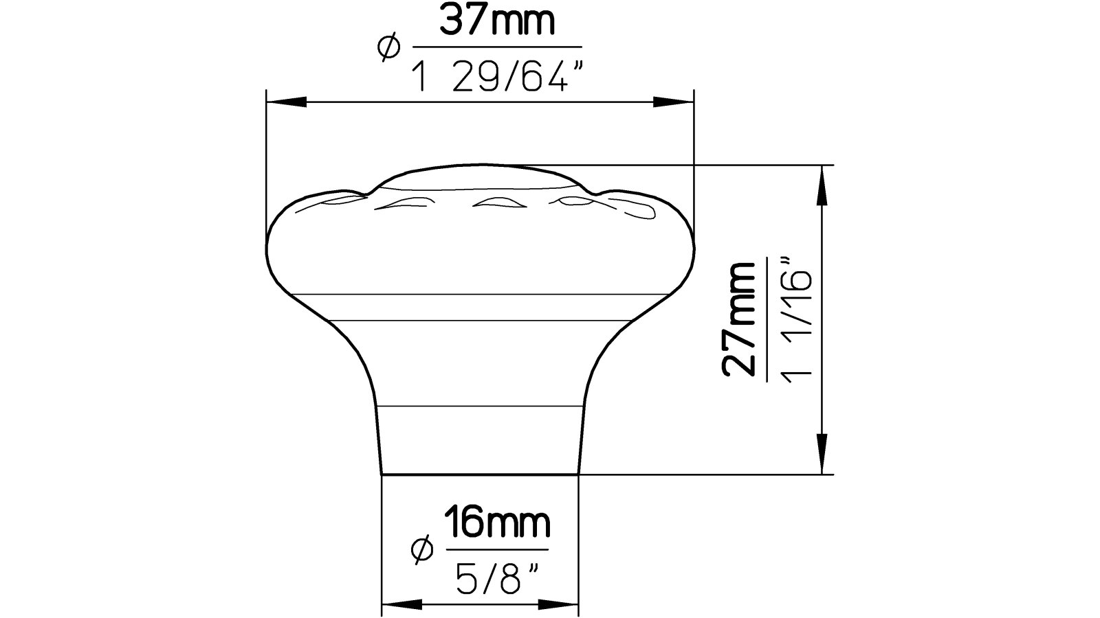 Knopf Haigerloch Terrakotta weiß-braun - 37 mm lang  vor weißem Hintergrund