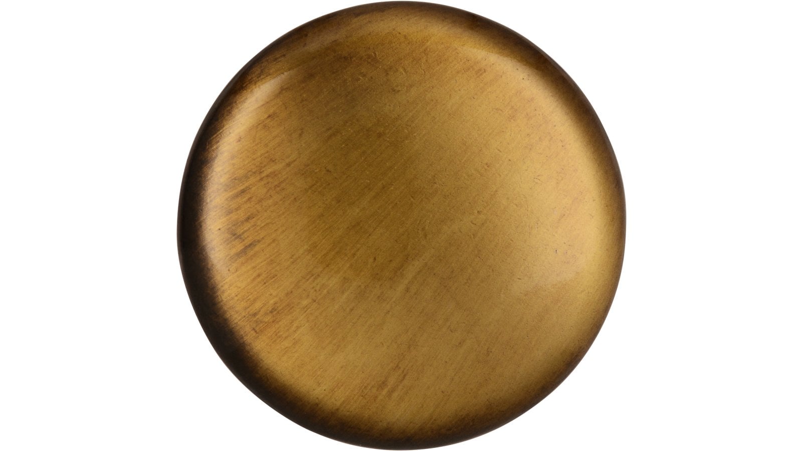 Knopf Halle Druckguss altmessingfarbig brüniert getrommelt - 30 mm lang  vor weißem Hintergrund