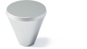 Knopf Hambühren Kunststoff metallisiert - chrom - 24 mm lang  vor weißem Hintergrund