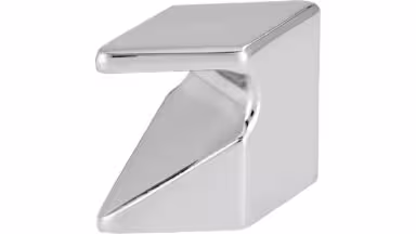Knopf Harsewinkel Druckguss chrom glänzend - 40 mm lang vor weißem Hintergrund